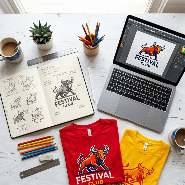 Proceso de diseño de vectores y bocetos