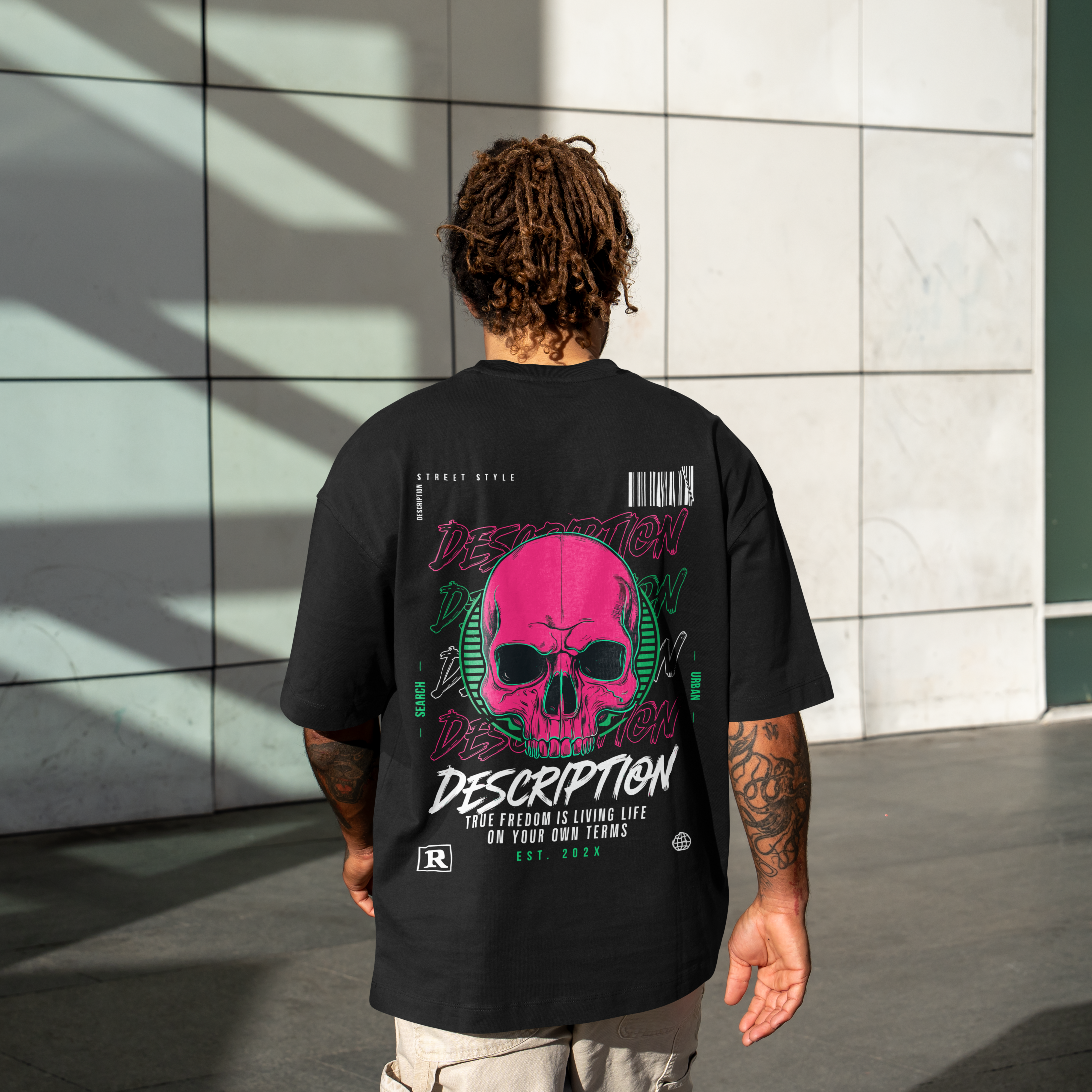 Cráneo neón: streetstyle rebelde