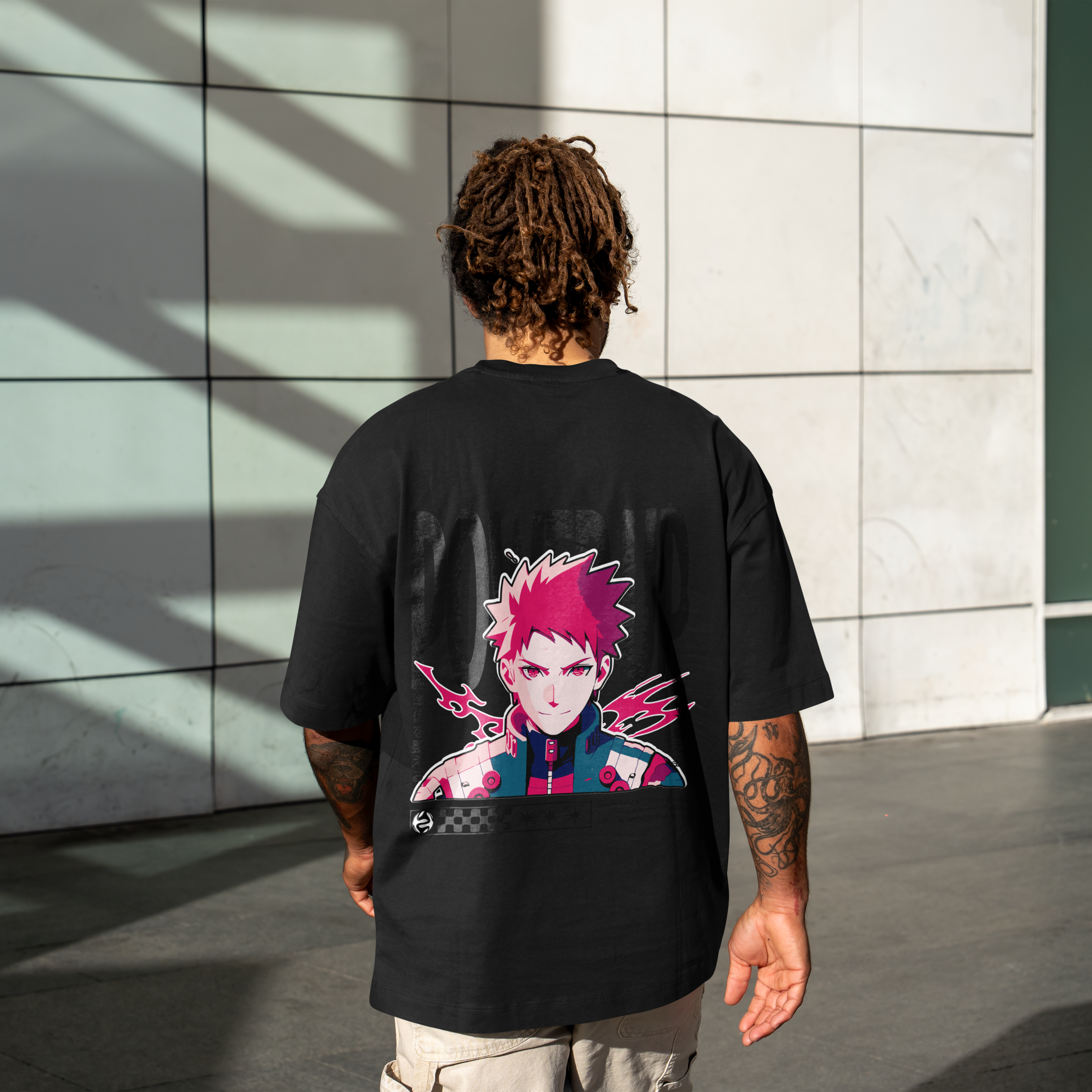 Guerrero anime con energía ardiente