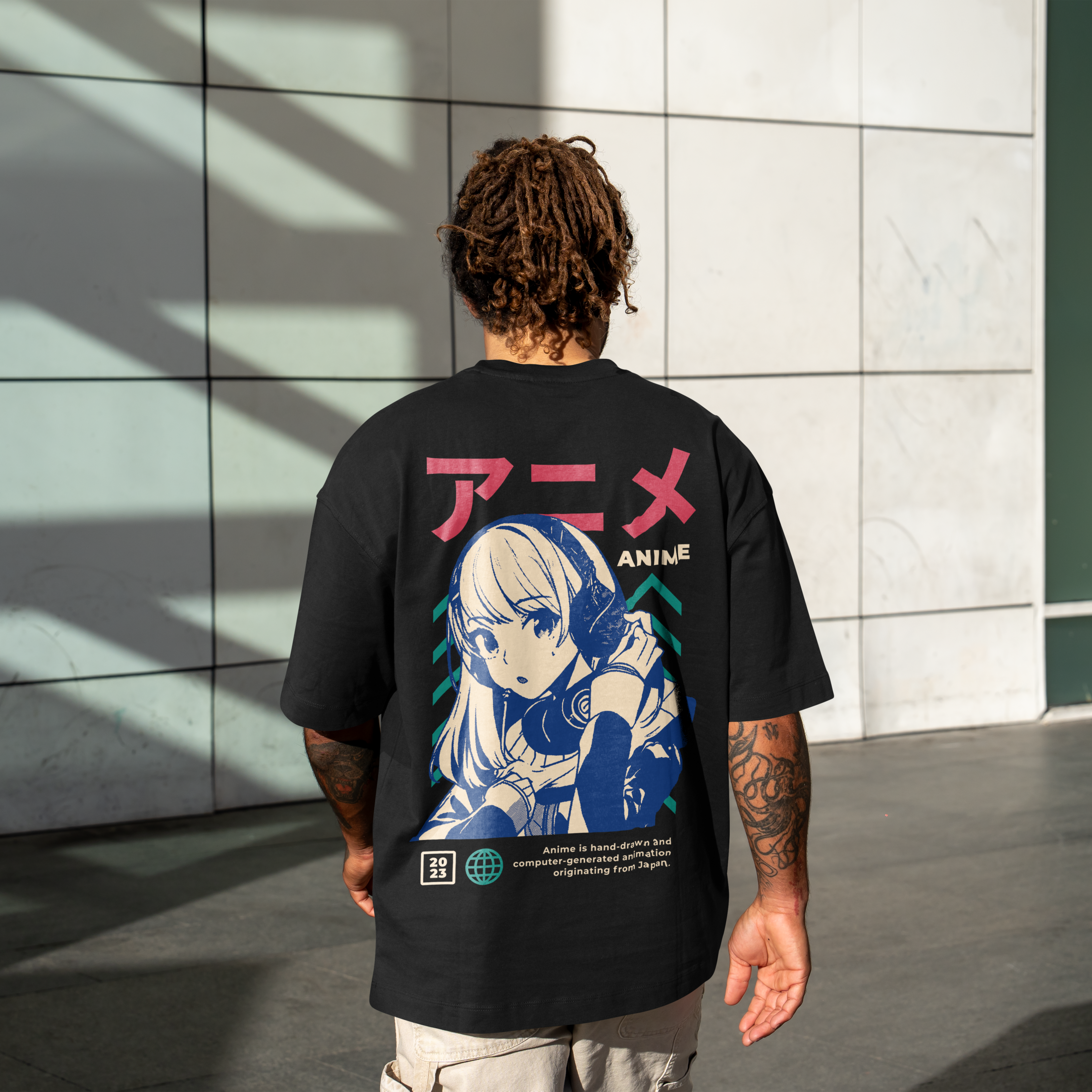 Diseño retro estilo anime japonés