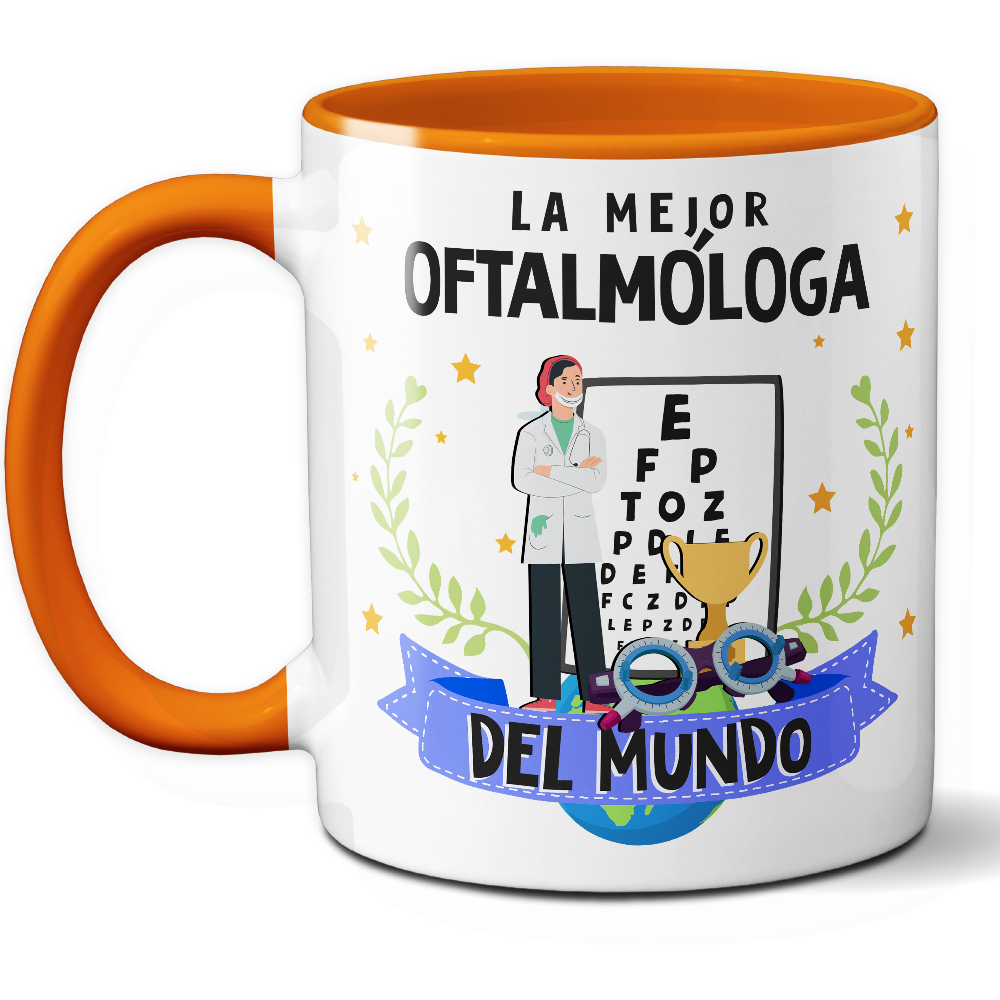 Taza Original 'La mejor oftalmóloga del mundo' - Ref. 64 - Cerámica 325 ml
