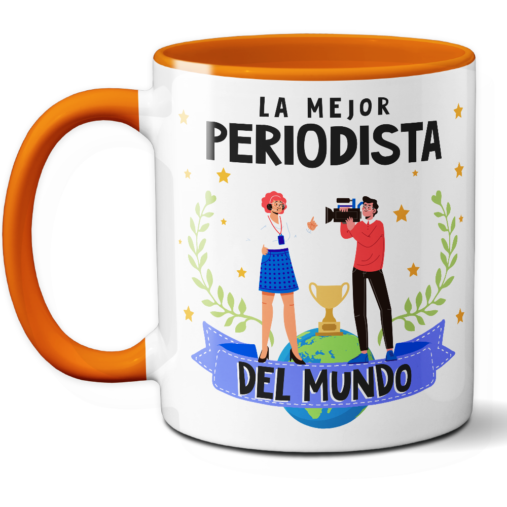 Taza Original 'La mejor periodista del mundo' - Ref. 69 - Cerámica 325 ml