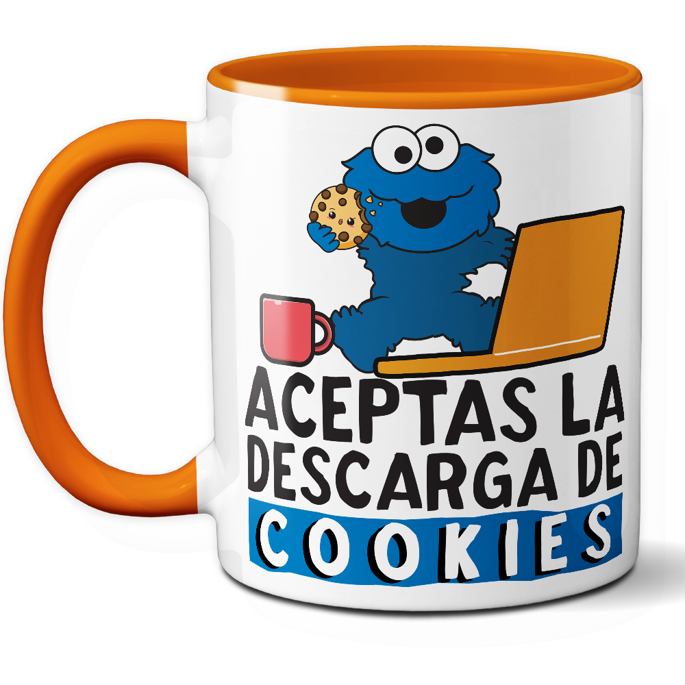 Taza Divertida '¿Aceptas la descarga de cookies?' - Ref. 19 - Cerámica 325 ml