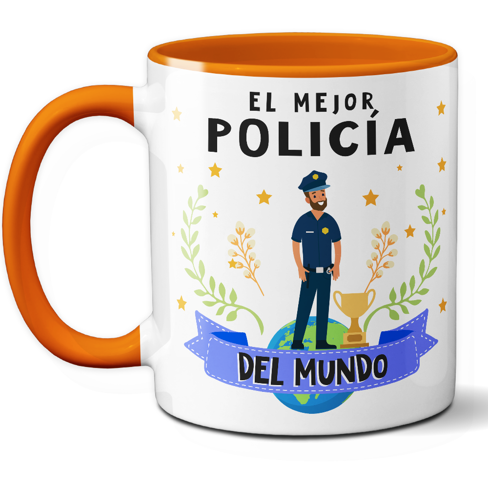 Taza Original 'El mejor policía del mundo' - Ref. 71 - Cerámica 325 ml