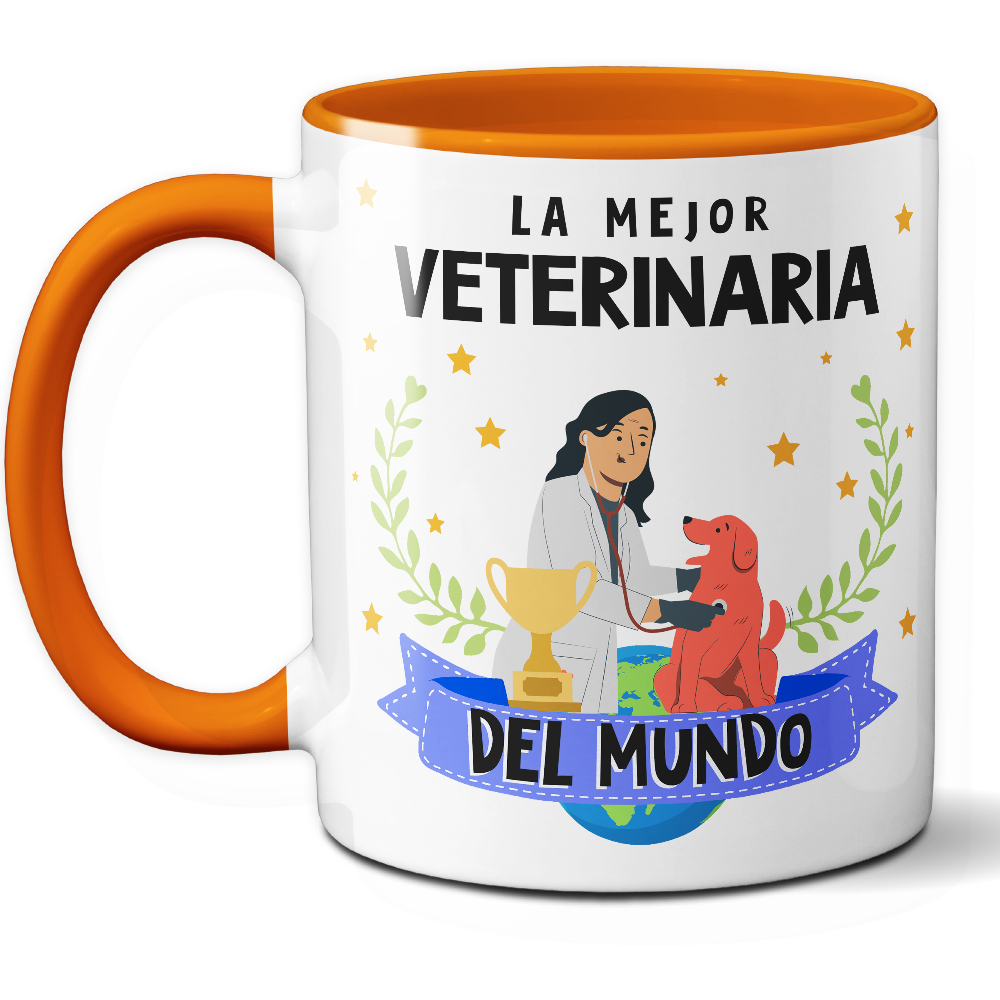 Taza Original 'La mejor veterinaria del mundo' - Ref. 76 - Cerámica 325 ml