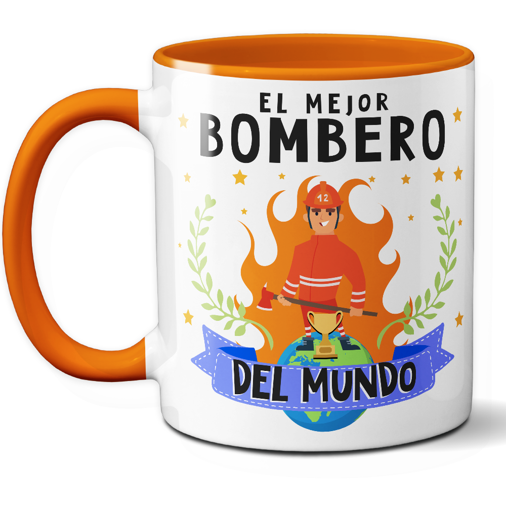 Taza Original 'El mejor bombero del mundo' - Ref. 31 - Cerámica 325 ml