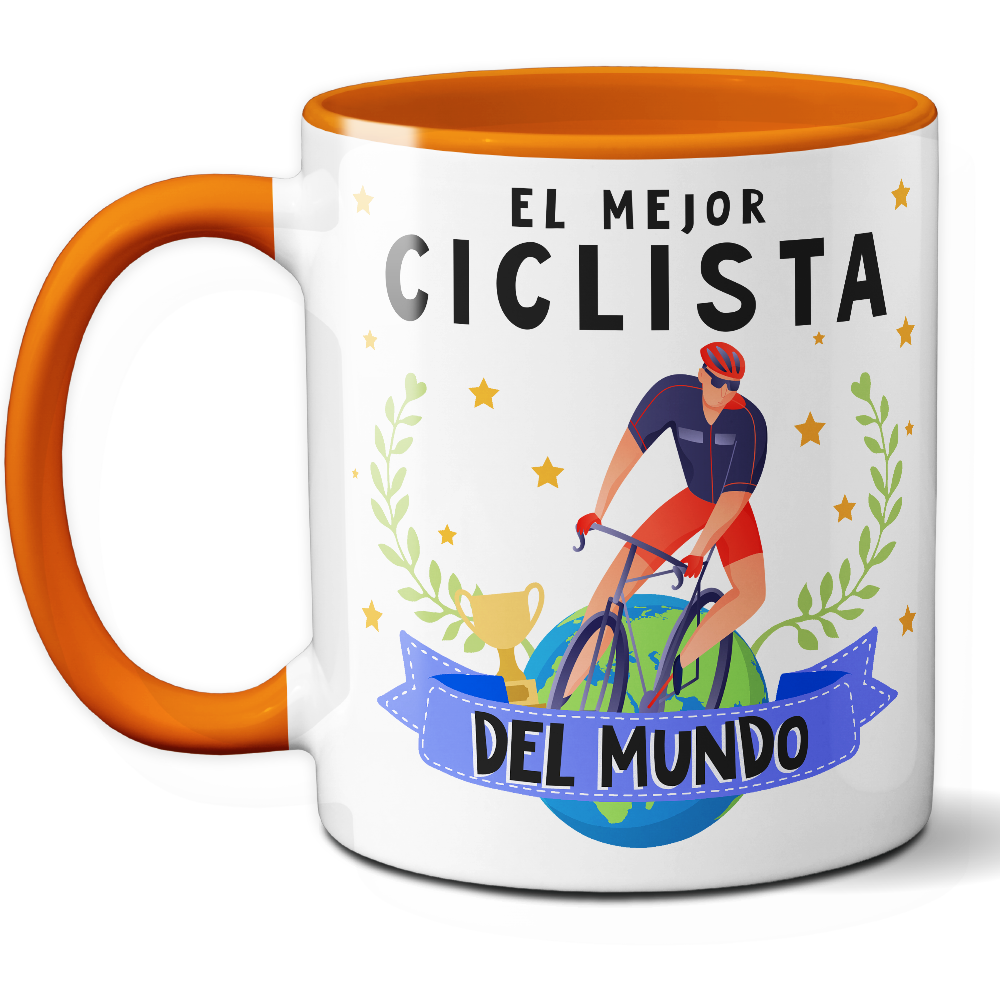Taza Personalizada 'El mejor ciclista del mundo' - Ref. 94 - Cerámica 325 ml