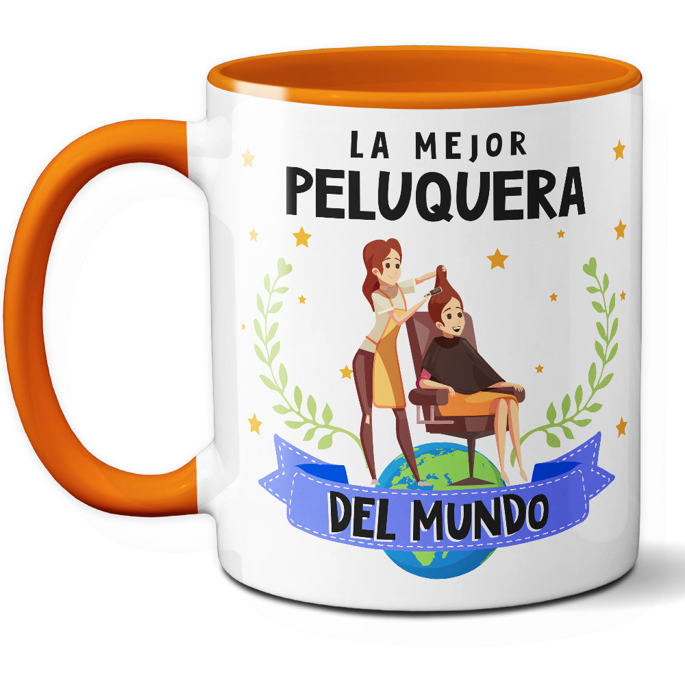 Taza Original 'La mejor peluquera del mundo' - Ref. 67 - Cerámica 325 ml