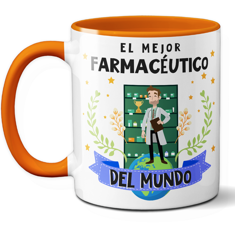 Taza Original 'El mejor farmacéutico del mundo' - Ref. 44 - Cerámica 325 ml