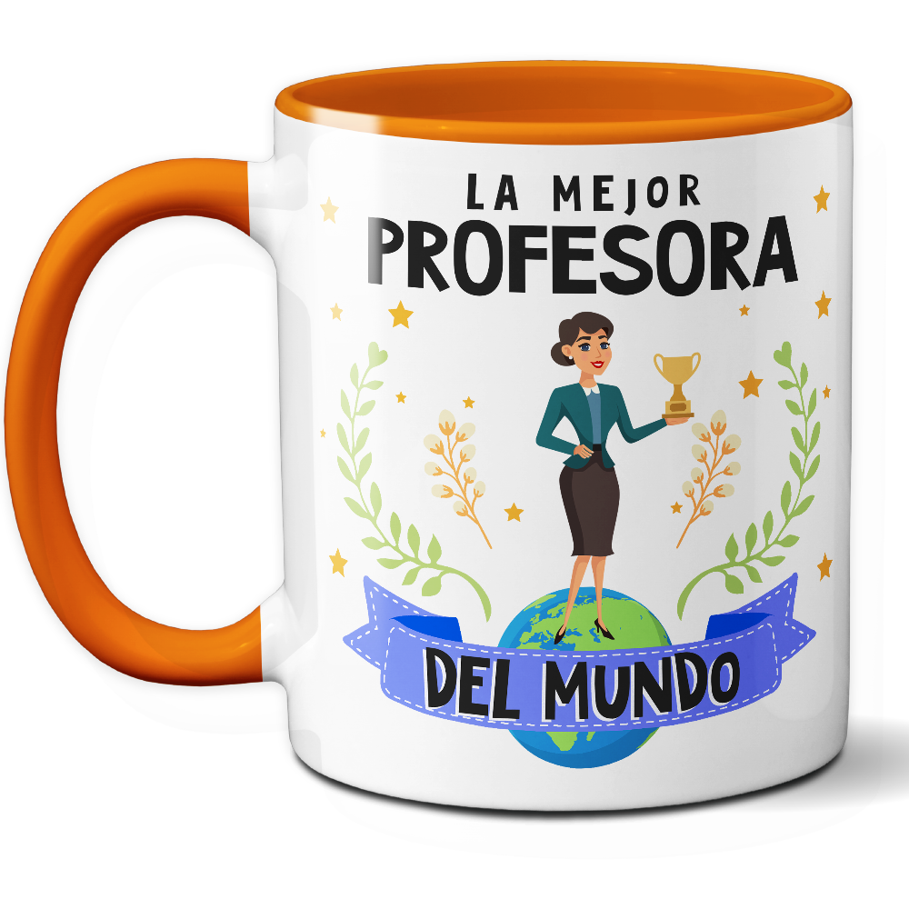 Taza Original 'La mejor profesora del mundo' - Ref. 60 - Cerámica 325 ml