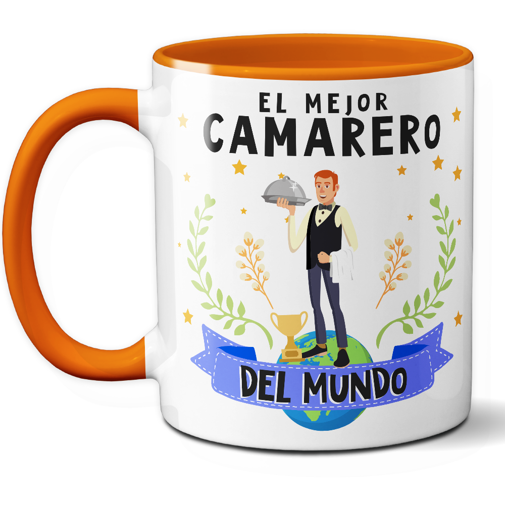 Taza Original 'El mejor camarero del mundo' - Ref. 33 - Cerámica 325 ml