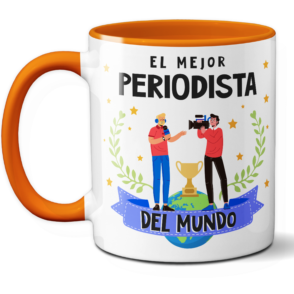 Taza Original 'El mejor periodista del mundo' - Ref. 68 - Cerámica 325 ml