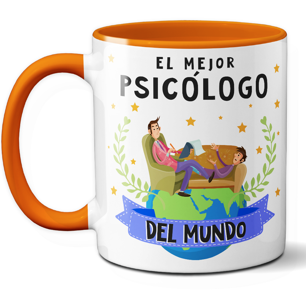 Taza Original 'El mejor psicólogo del mundo' - Ref. 74 - Cerámica 325 ml