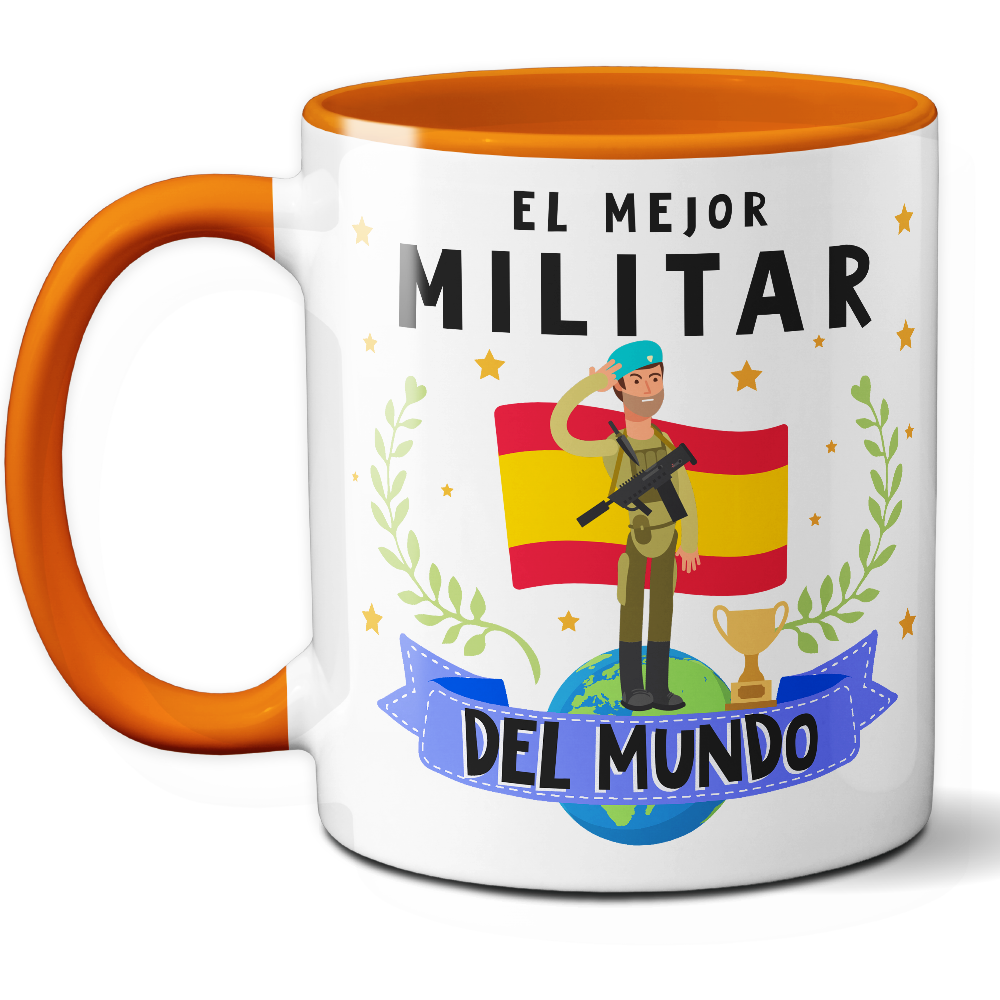 Taza Original 'El mejor militar del mundo' - Ref. 58 - Cerámica 325 ml
