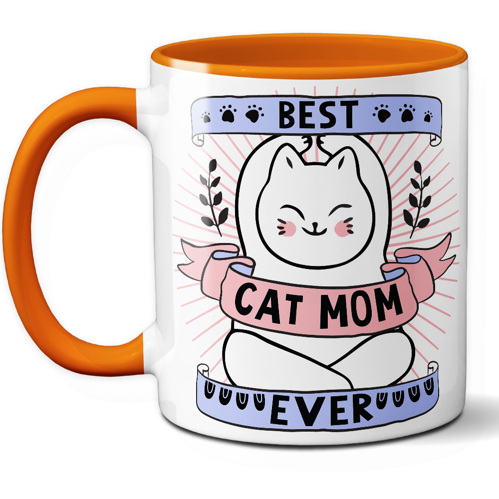 Taza Original 'Best Cat Mom Ever' - Ref. 15 - Cerámica 325 ml