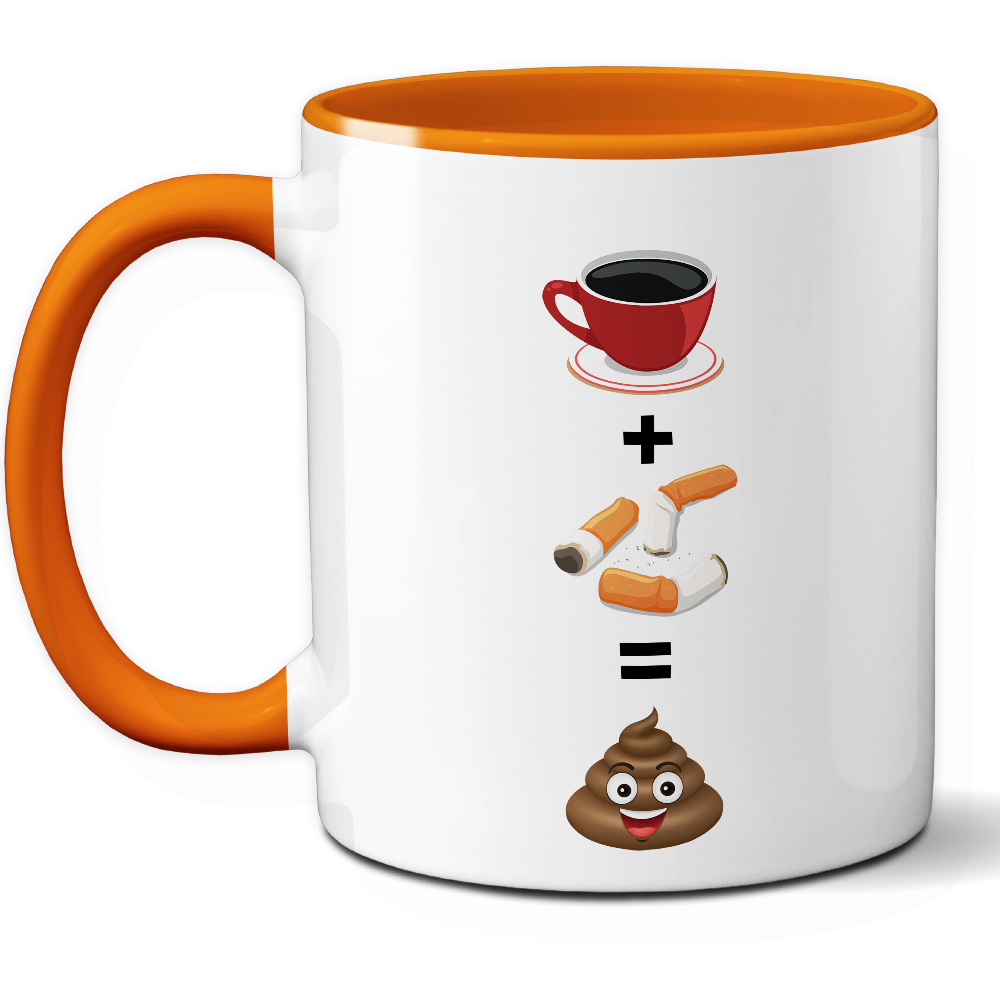 Taza Humorística 'Café + Cigarro = Muñeco de barro' - Ref. 99 - Cerámica 325 ml