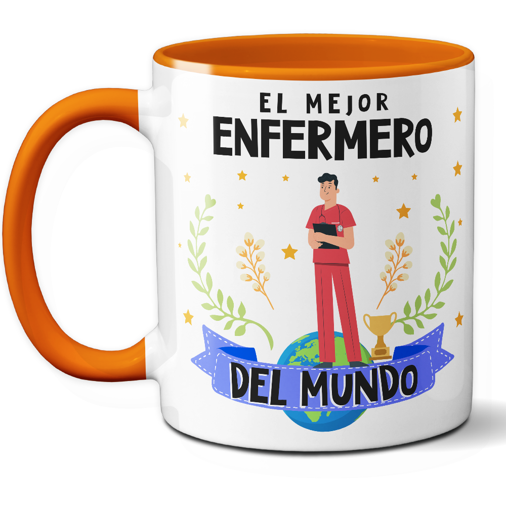 Taza Original 'El mejor enfermero del mundo' - Ref. 42 - Cerámica 325 ml