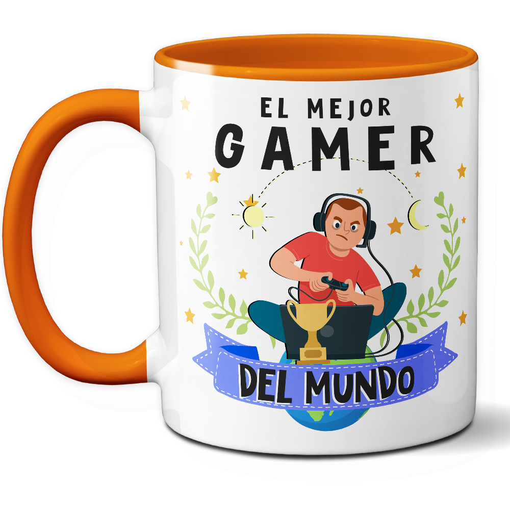 Taza Divertida 'El mejor gamer del mundo' - Ref. 89 - Cerámica 325 ml