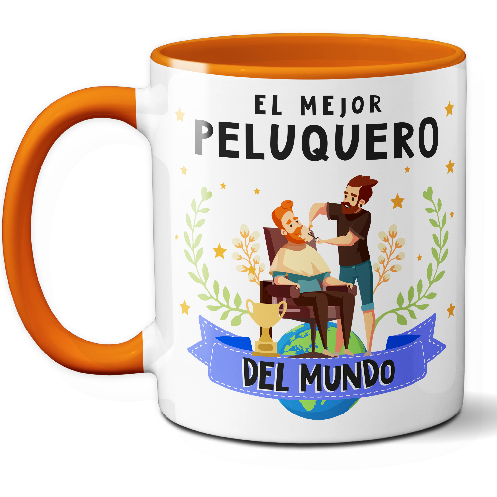 Taza Original 'El mejor peluquero del mundo' - Ref. 66 - Cerámica 325 ml