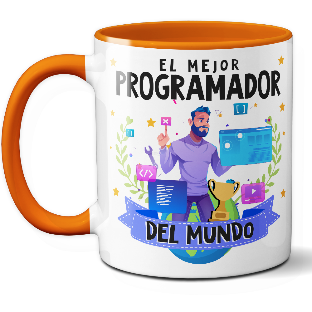 Taza Original 'El mejor programador del mundo' - Ref. 95 - Cerámica 325 ml