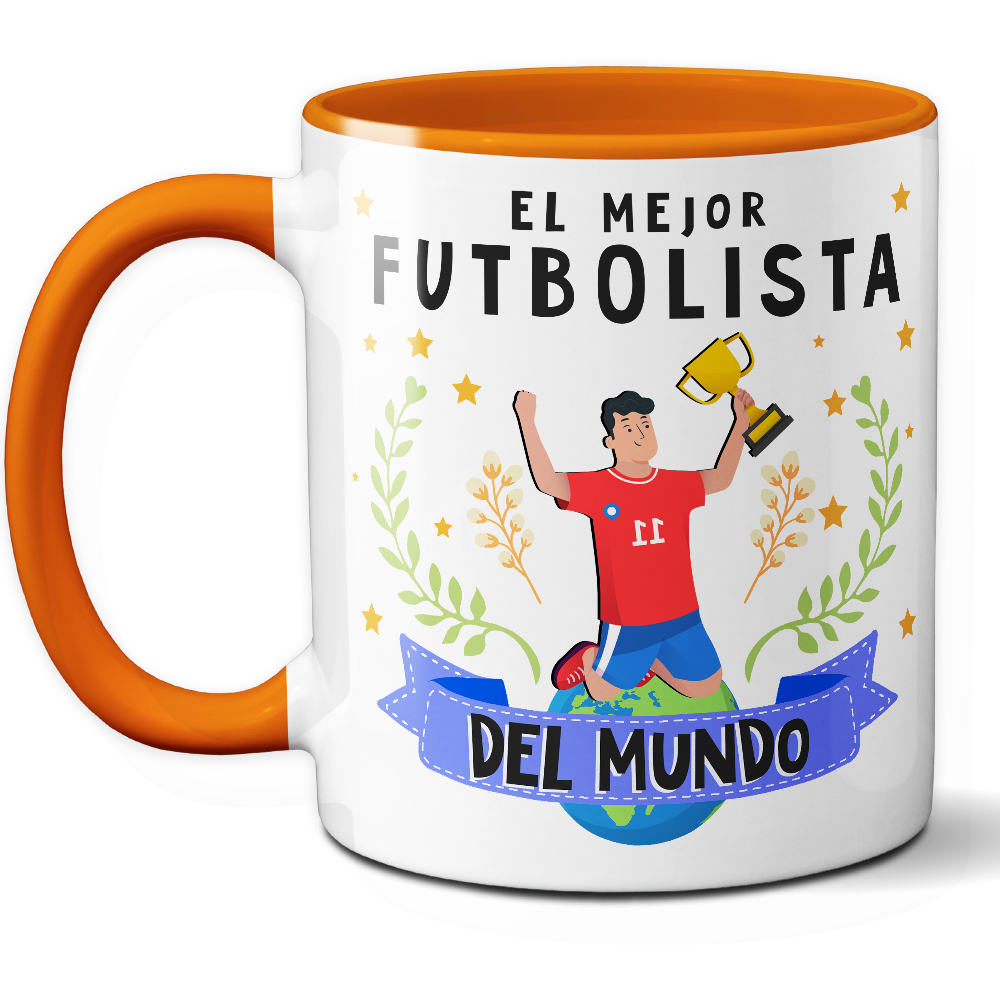 Taza Original 'El mejor futbolista del mundo' - Ref. 87 - Cerámica 325 ml