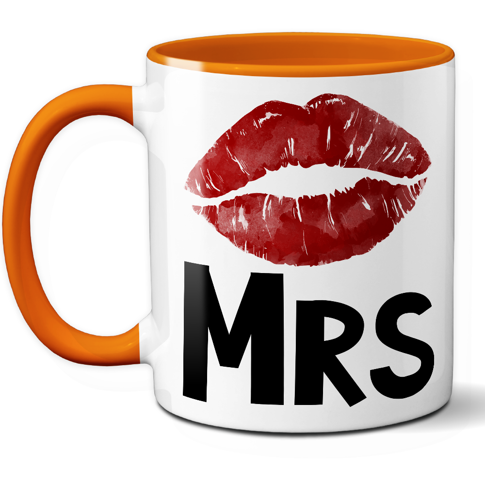 Taza Original 'Mrs' con Labios Rojos – Ref. 6 – Cerámica 325 ml