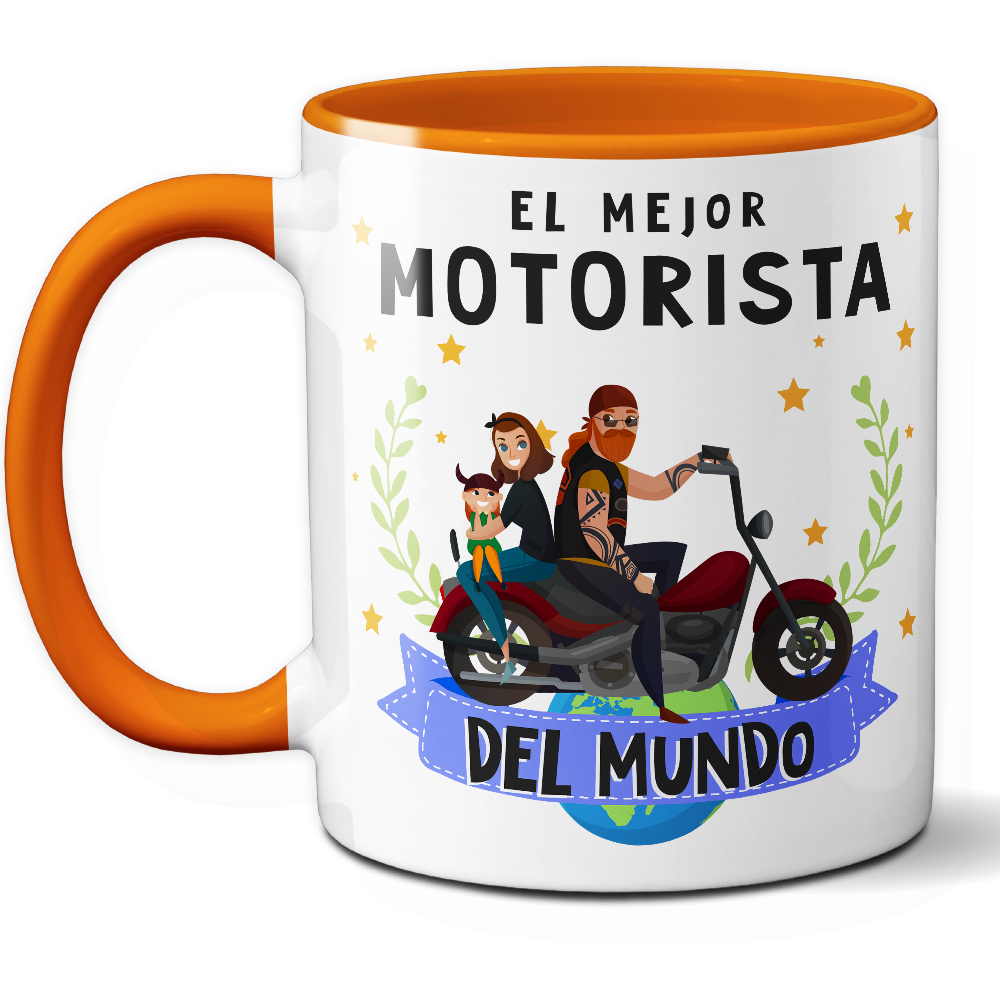 Taza Original 'El mejor motorista del mundo' - Ref. 79 - Cerámica 325 ml