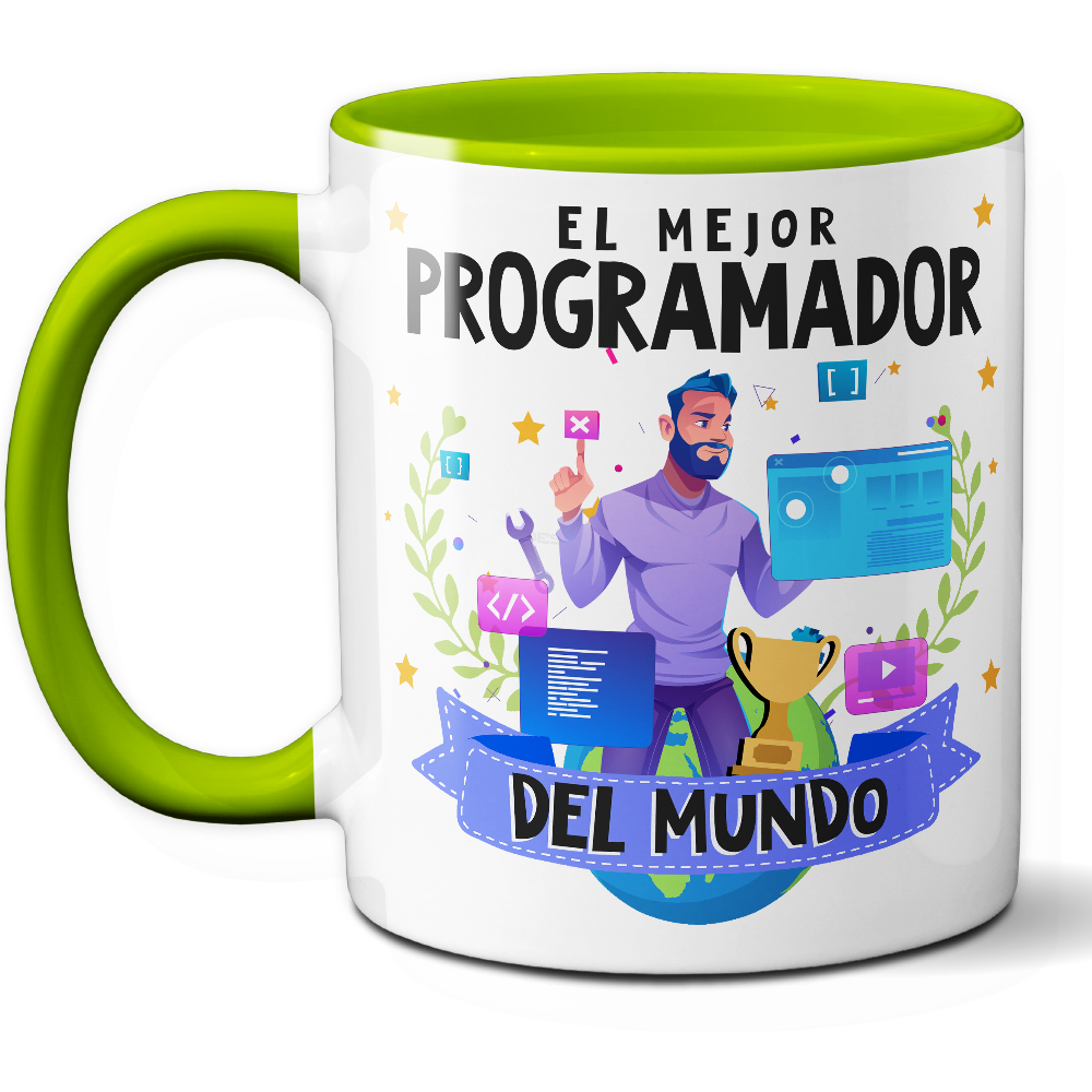 Taza Original 'El mejor programador del mundo' - Ref. 95 - Cerámica 325 ml