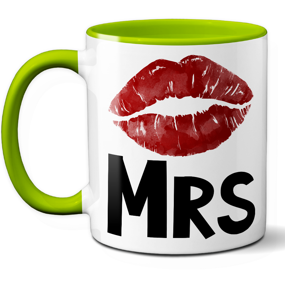 Taza Original 'Mrs' con Labios Rojos – Ref. 6 – Cerámica 325 ml