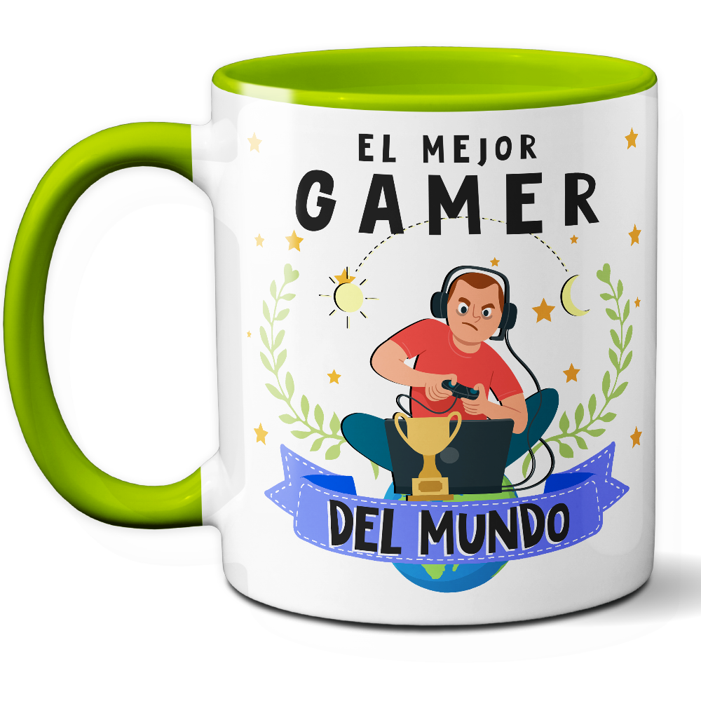 Taza Divertida 'El mejor gamer del mundo' - Ref. 89 - Cerámica 325 ml