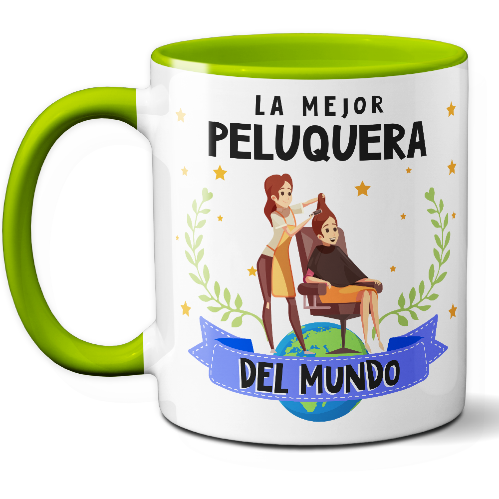 Taza Original 'La mejor peluquera del mundo' - Ref. 67 - Cerámica 325 ml