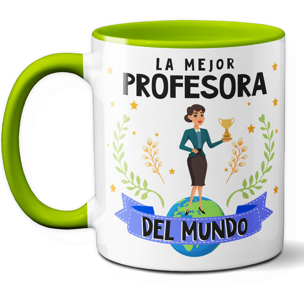 Taza Original 'La mejor profesora del mundo' - Ref. 60 - Cerámica 325 ml