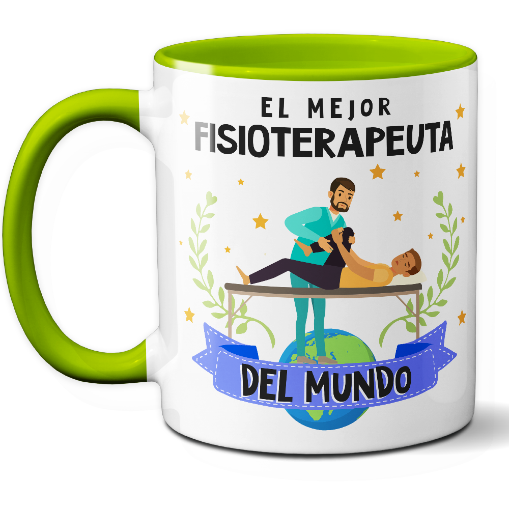 Taza Original 'El mejor fisioterapeuta del mundo' - Ref. 45 - Cerámica 325 ml