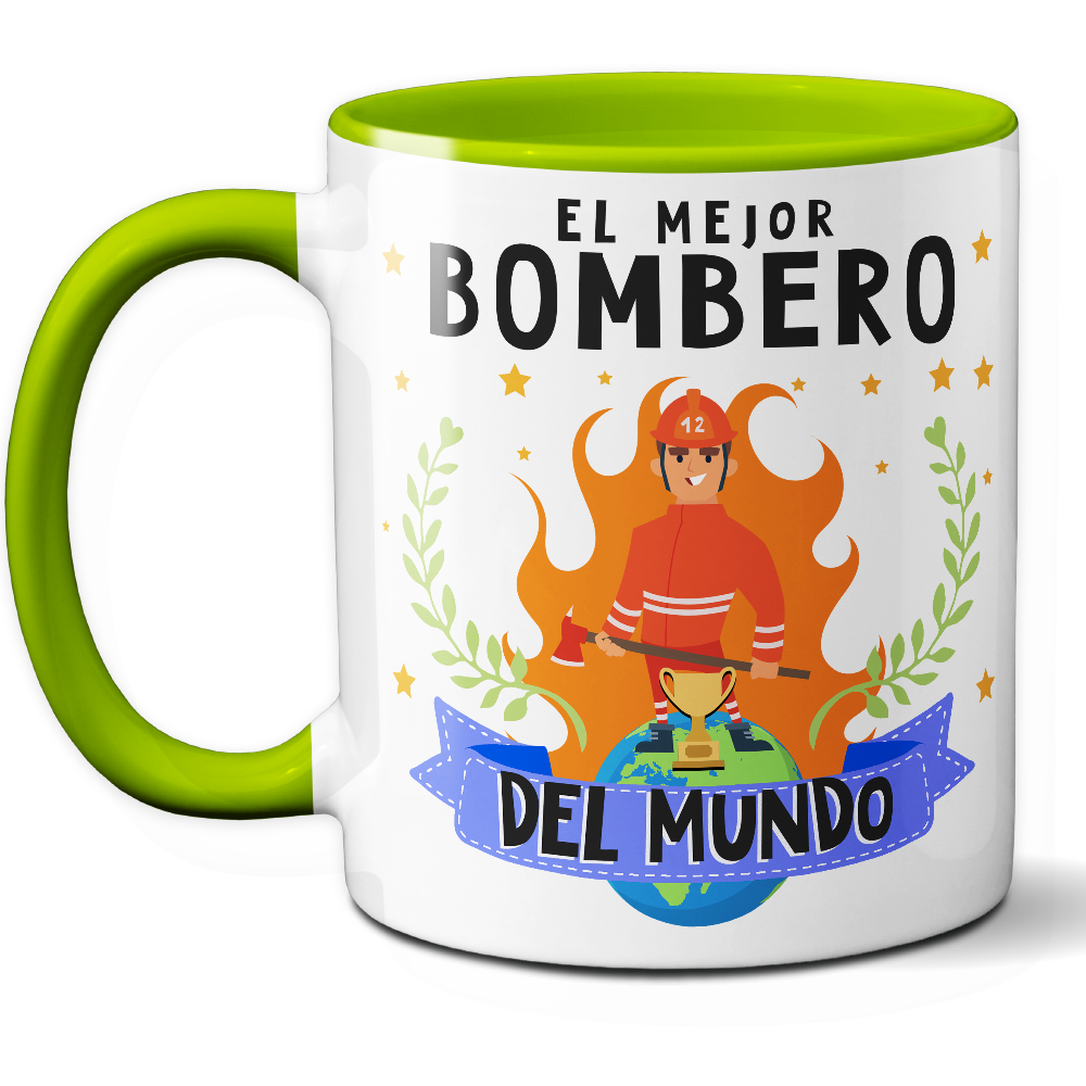 Taza Original 'El mejor bombero del mundo' - Ref. 31 - Cerámica 325 ml