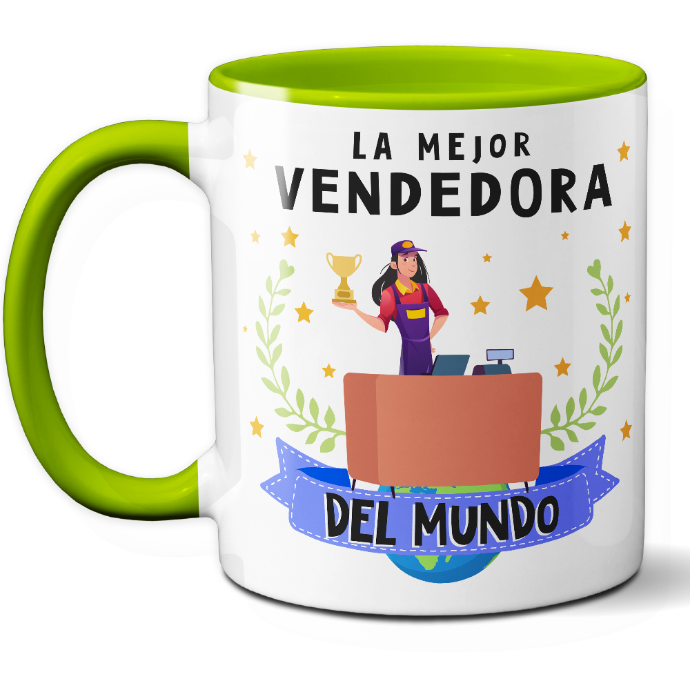 Taza Original 'La mejor vendedora del mundo' - Ref. 84 - Cerámica 325 ml