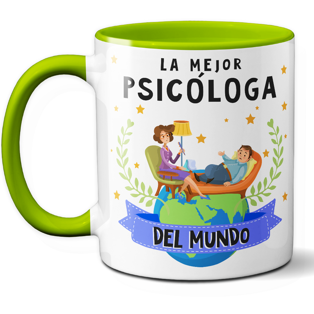 Taza Original 'La mejor psicóloga del mundo' - Ref. 75 - Cerámica 325 ml