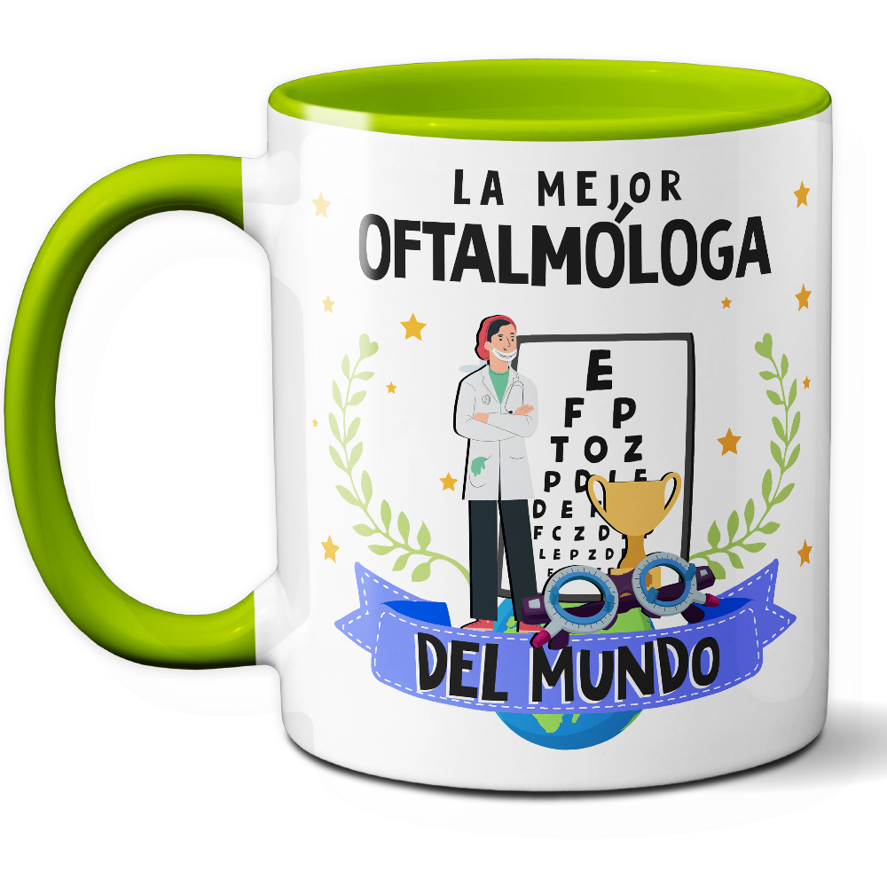 Taza Original 'La mejor oftalmóloga del mundo' - Ref. 64 - Cerámica 325 ml