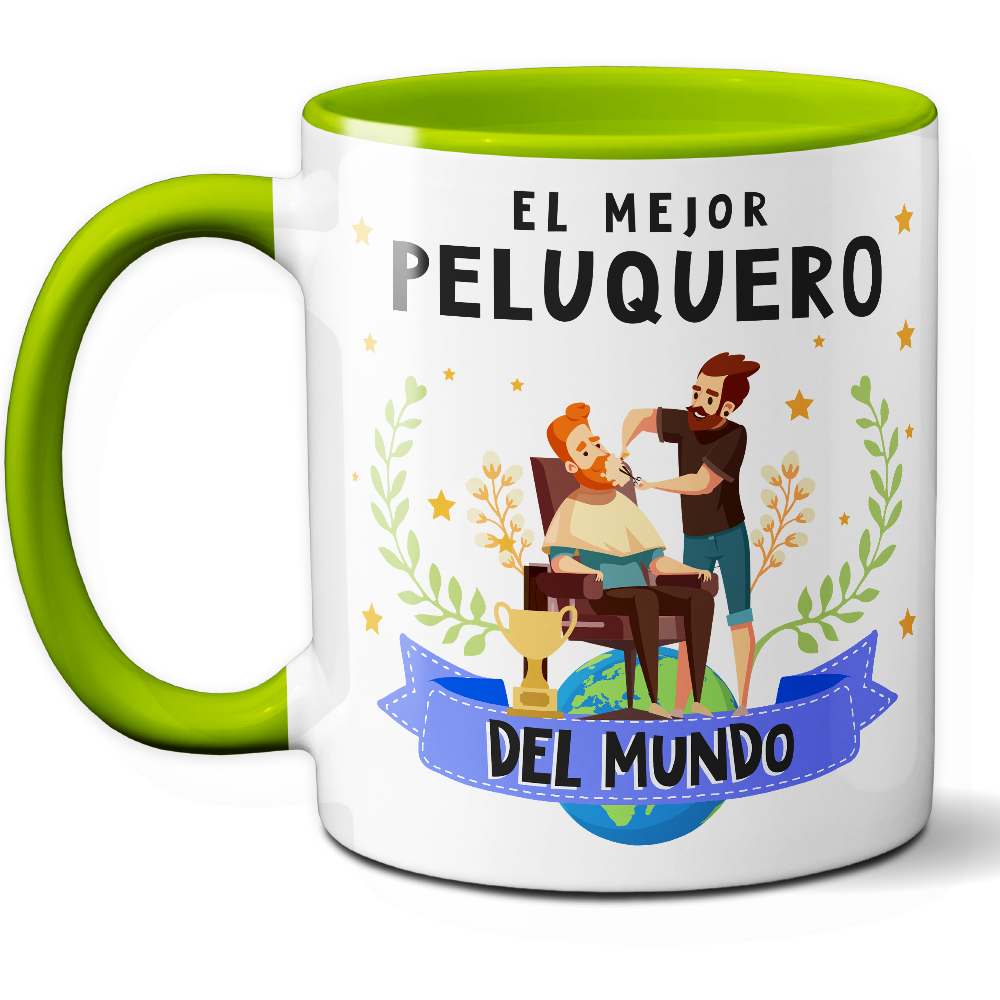 Taza Original 'El mejor peluquero del mundo' - Ref. 66 - Cerámica 325 ml