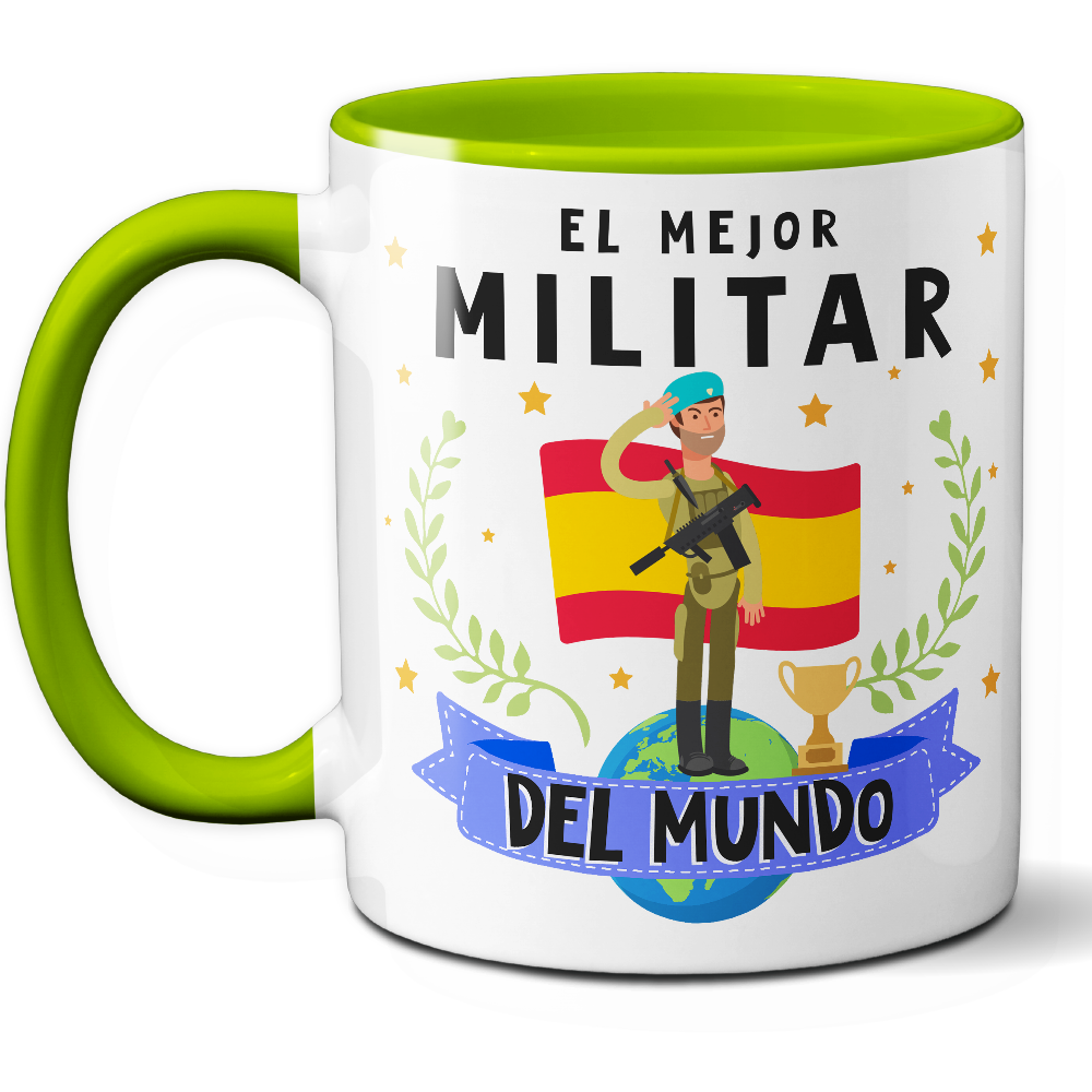 Taza Original 'El mejor militar del mundo' - Ref. 58 - Cerámica 325 ml