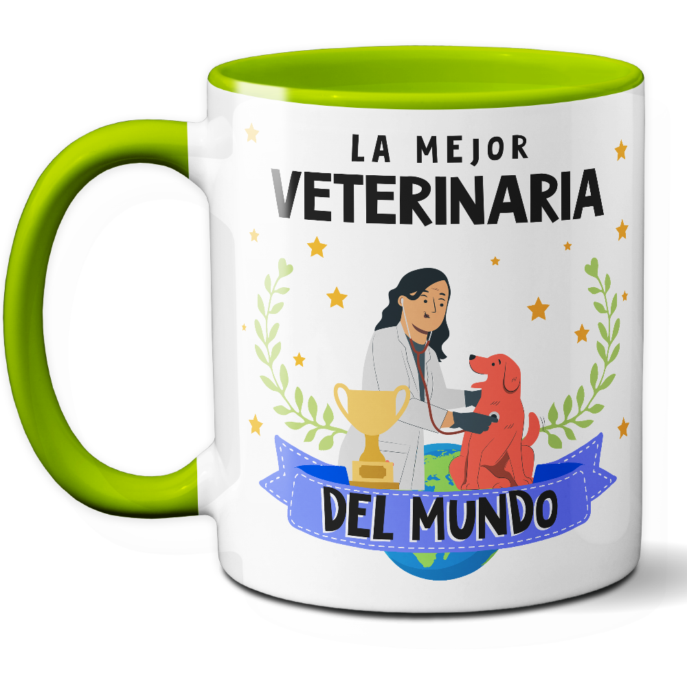 Taza Original 'La mejor veterinaria del mundo' - Ref. 76 - Cerámica 325 ml