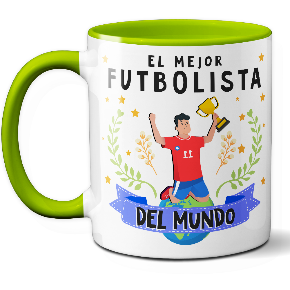 Taza Original 'El mejor futbolista del mundo' - Ref. 87 - Cerámica 325 ml