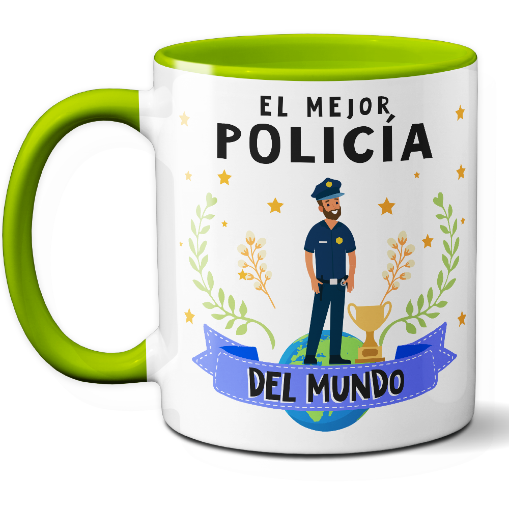 Taza Original 'El mejor policía del mundo' - Ref. 71 - Cerámica 325 ml