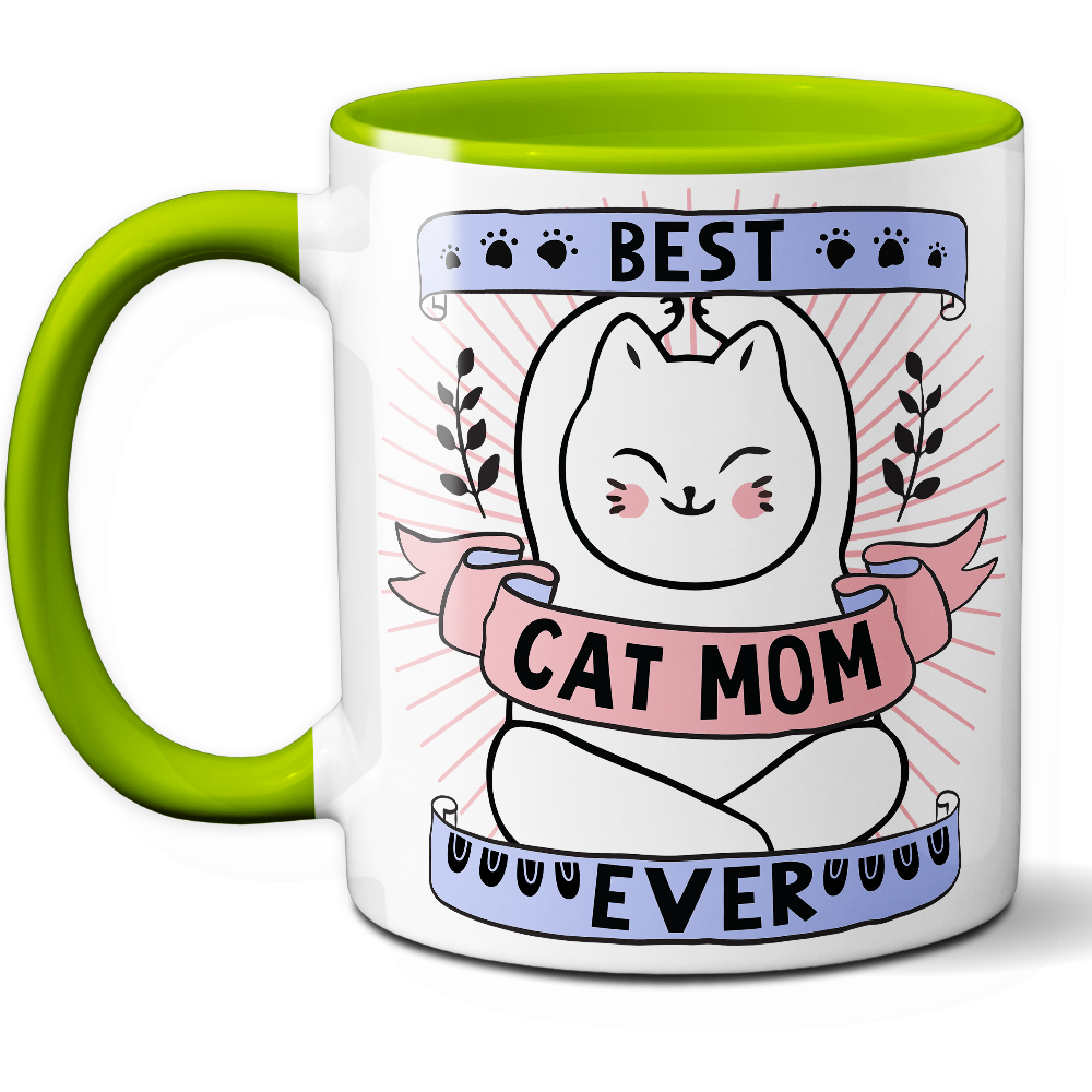 Taza Original 'Best Cat Mom Ever' - Ref. 15 - Cerámica 325 ml