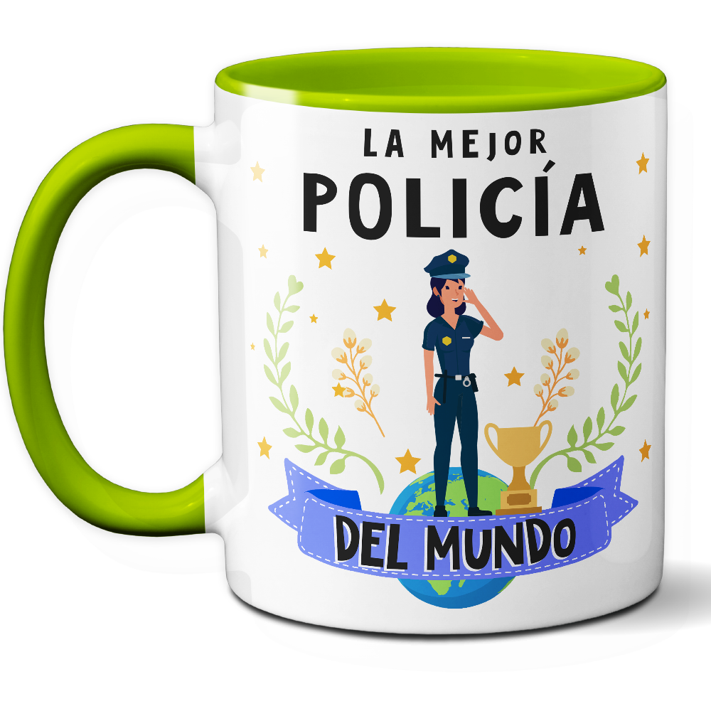Taza Original 'La mejor policía del mundo' - Ref. 70 - Cerámica 325 ml