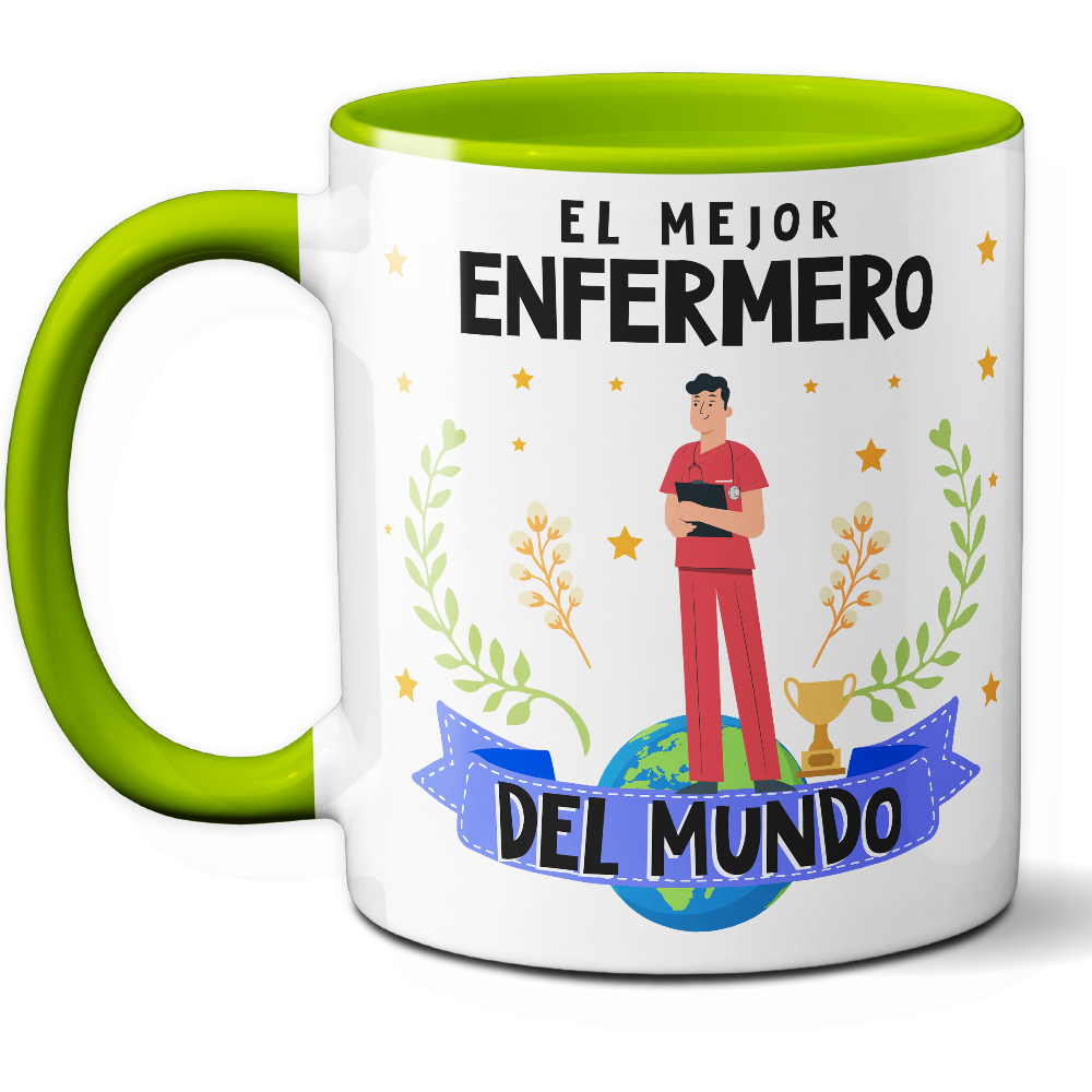 Taza Original 'El mejor enfermero del mundo' - Ref. 42 - Cerámica 325 ml