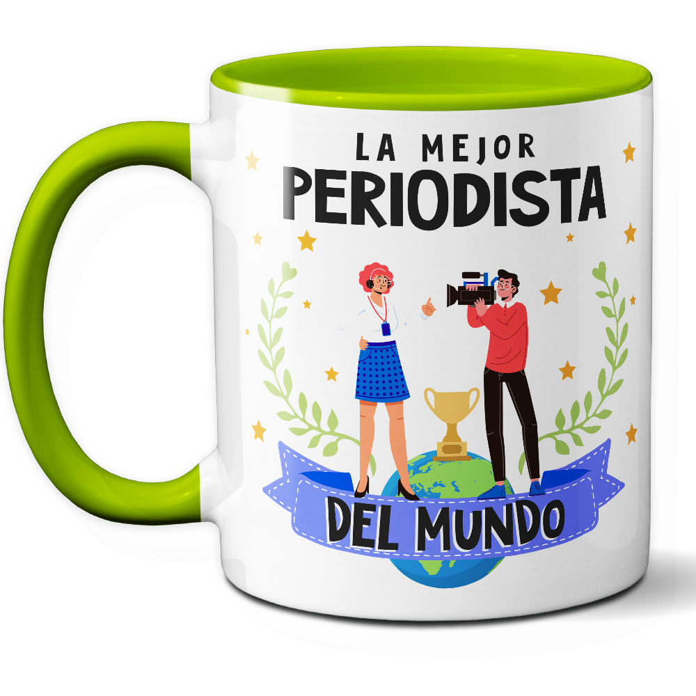 Taza Original 'La mejor periodista del mundo' - Ref. 69 - Cerámica 325 ml