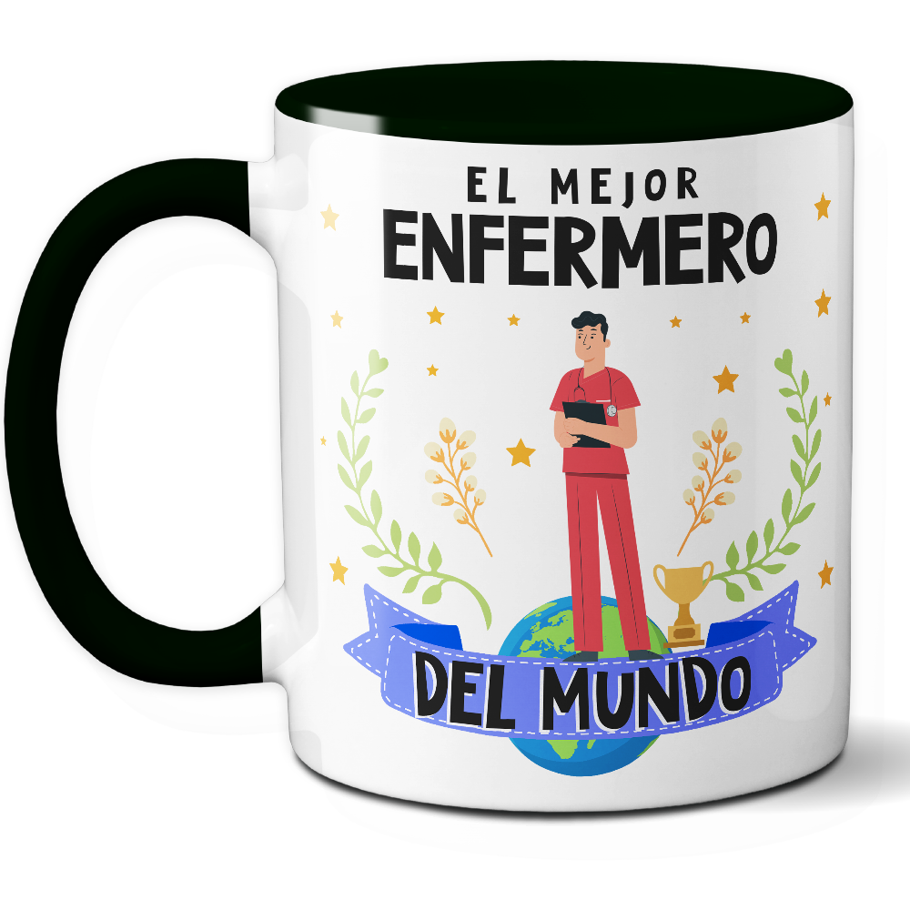 Taza Original 'El mejor enfermero del mundo' - Ref. 42 - Cerámica 325 ml