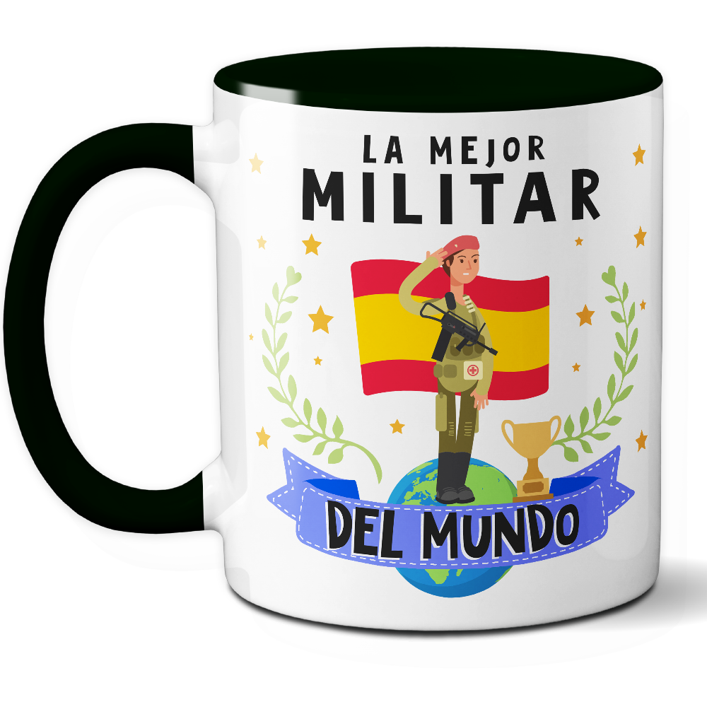 Taza Original 'La mejor militar del mundo' - Ref. 59 - Cerámica 325 ml