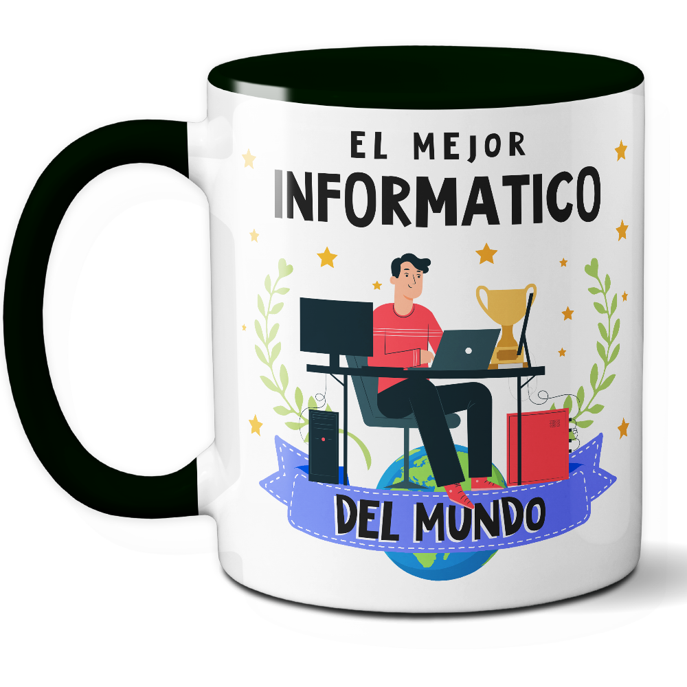 Taza Original 'El mejor informático del mundo' - Ref. 54 - Cerámica 325 ml