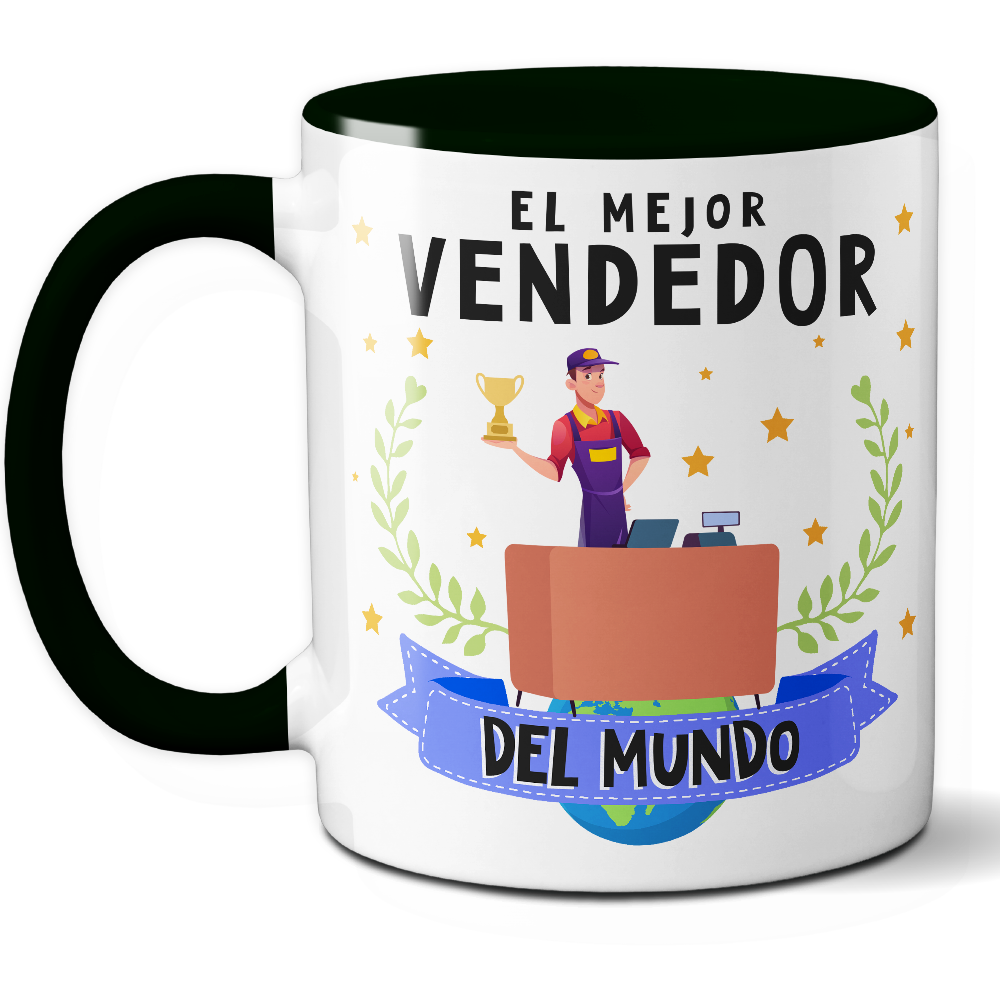 Taza Original 'El mejor vendedor del mundo' - Ref. 83 - Cerámica 325 ml